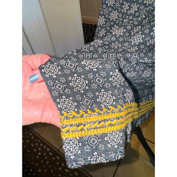 Anthropologie Uncle Frank Sleeveless Boho Embroidered Dress M Cottage Core Black - Picture 10 of 11